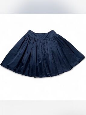 Alexis Mabille 100% Silk Taffeta Voluminous Mini Skirt Navy Blue Blokette size S